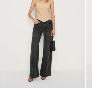 Reformation Cary Low Rise Slouchy Wide Leg Black